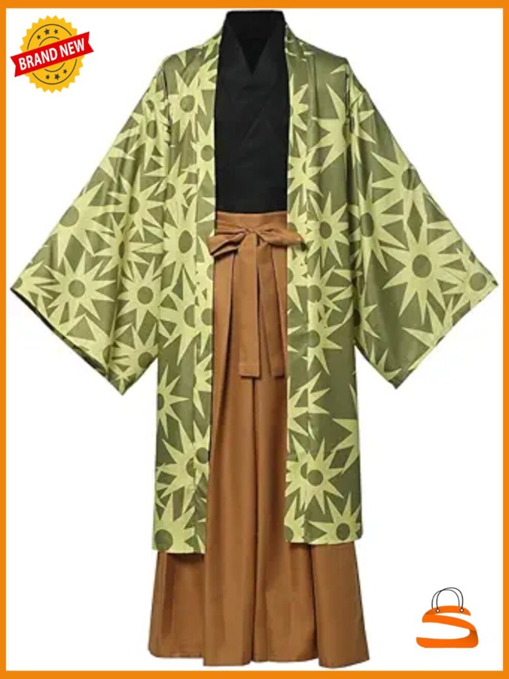 Japanese Yukata Kimono Robe Costume Set with Belt